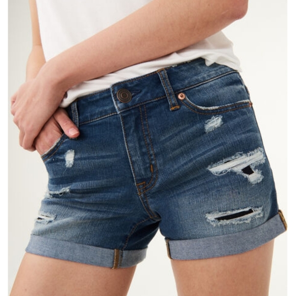 Aeropostale Pants - Aeropostale destroyed denim midi jean shorts